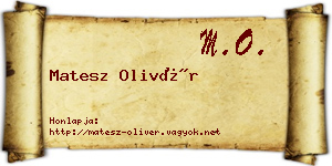 Matesz Olivér névjegykártya