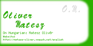 oliver matesz business card